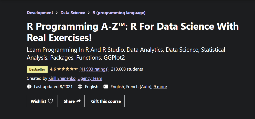 best courses for data science R