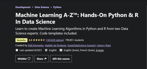 Top 10 Best Courses For Data Science On Udemy In 2025 - Machine ...