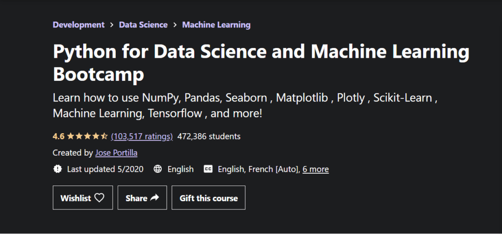 best courses for data science