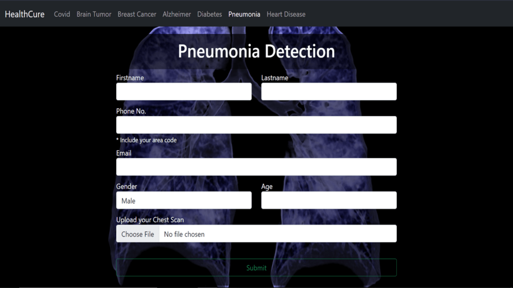 Pneumonia detection Final Year Python Projects