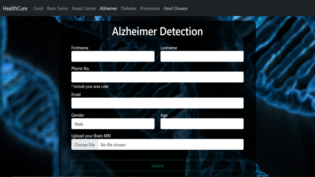 Alzheimer detection Final Year Python Projects