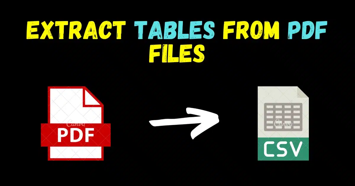 Extract Tables from PDF files and save them as CSV