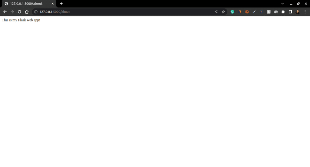 about page - Create your first web app using Flask