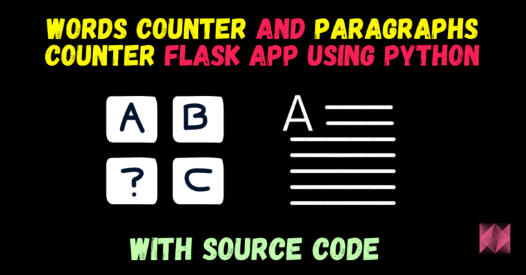 Words Counter and Paragraphs Counter Flask App using Python f
