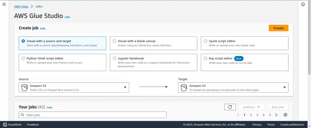 schedule a Python Script in AWS Glue as a Job