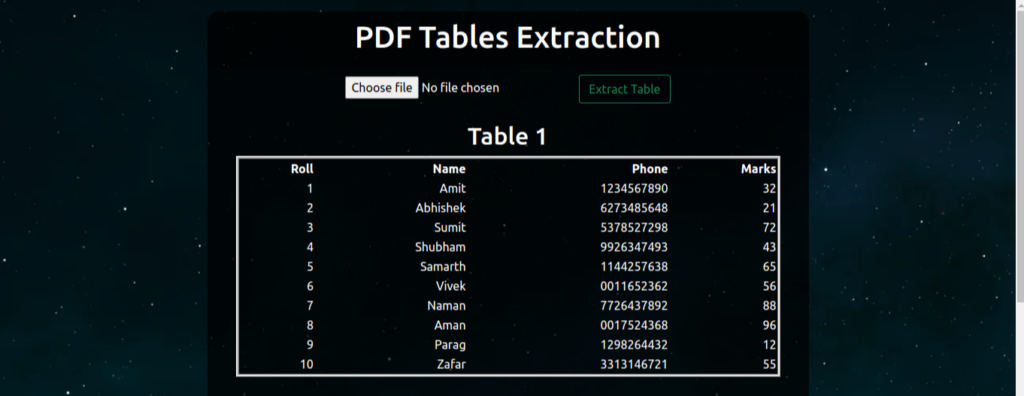 Table Extractor Flask App